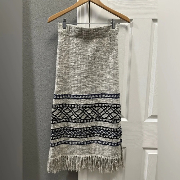 Free People Grey Fringe Skirt Size Small - Picture 3 of 4